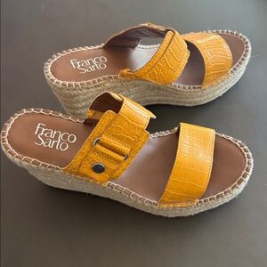 Franco Sarto Mustard Espadrille Wedges
